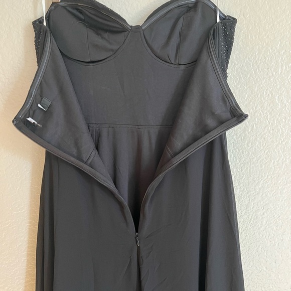 NWOT Remember This Moment Black Rhinestone Strapless Maxi Dress - Picture 9 of 12